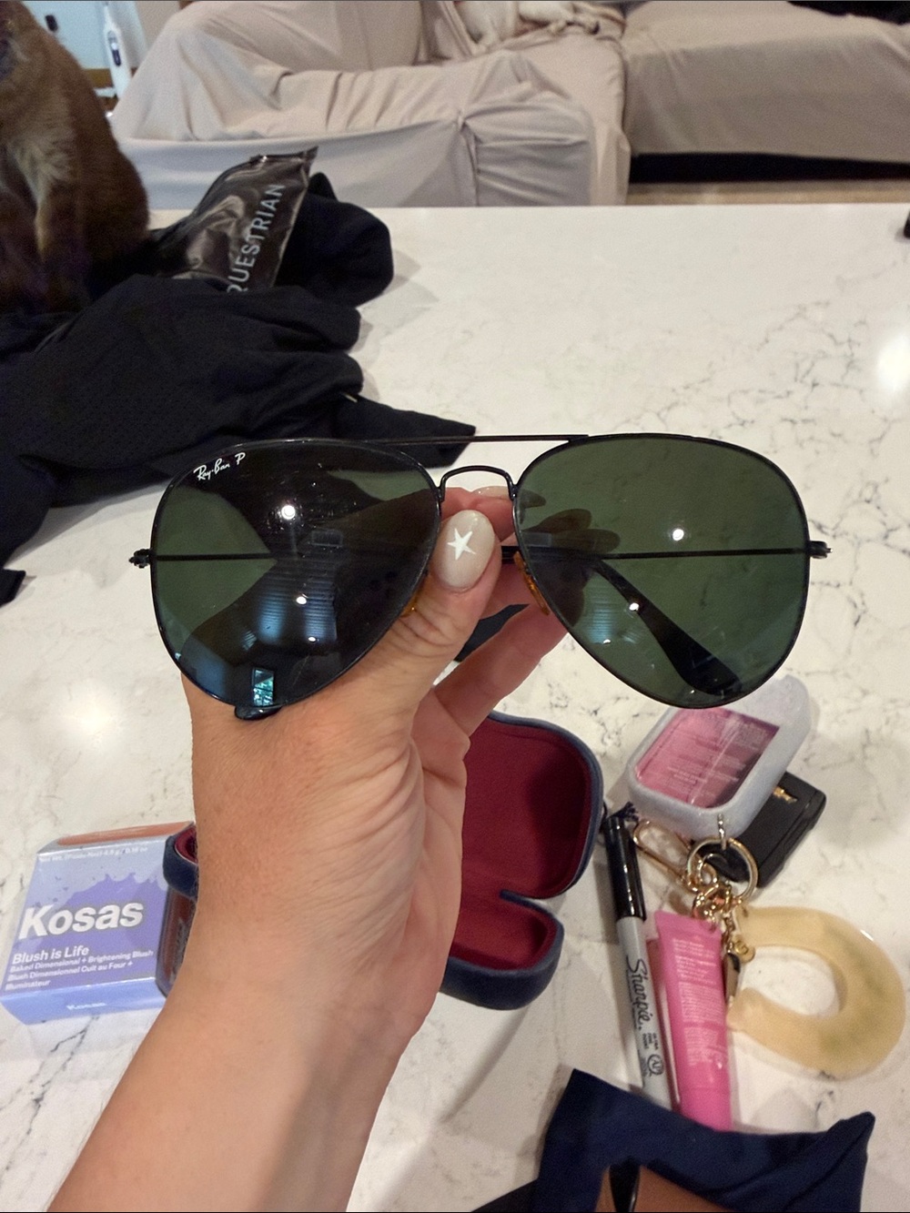 Large black ray ban aviators
